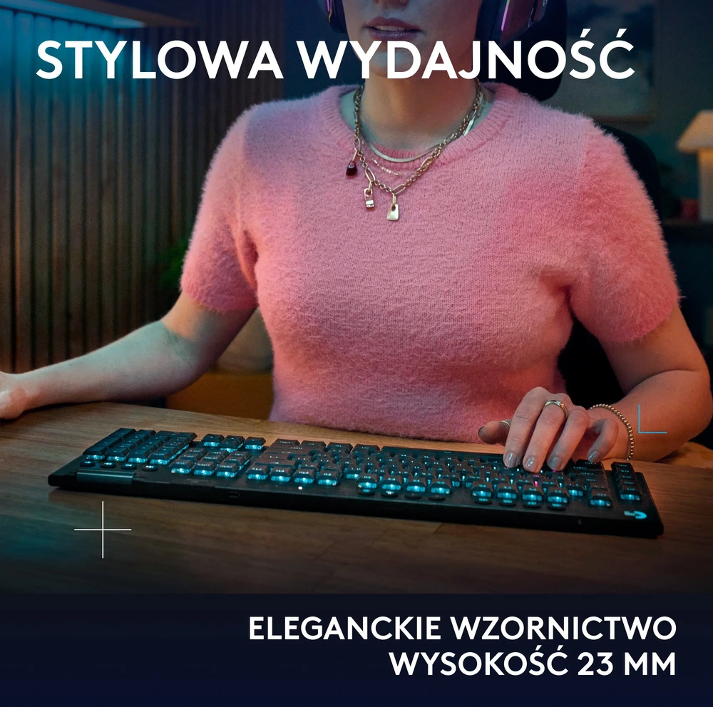 Klaviatūra žaidimams Logitech G915 X Tactile Logitech GL (sprężynujące) belaidė mechaninė su pašvietimu juoda