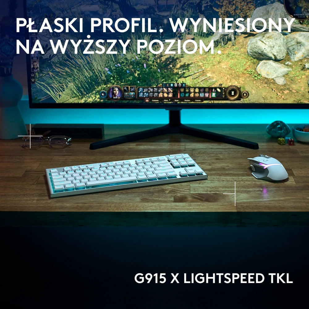 Klaviatūra žaidimams Logitech G915 X Logitech GL (sprężynujące) belaidė mechaninė su pašvietimu balta