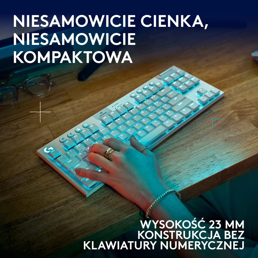 Klaviatūra žaidimams Logitech G915 X Logitech GL (sprężynujące) belaidė mechaninė su pašvietimu balta