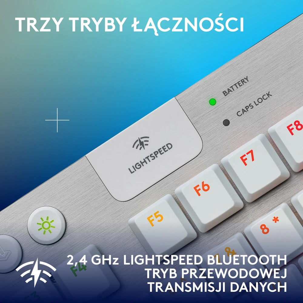 Klaviatūra žaidimams Logitech G915 X Logitech GL (sprężynujące) belaidė mechaninė su pašvietimu balta
