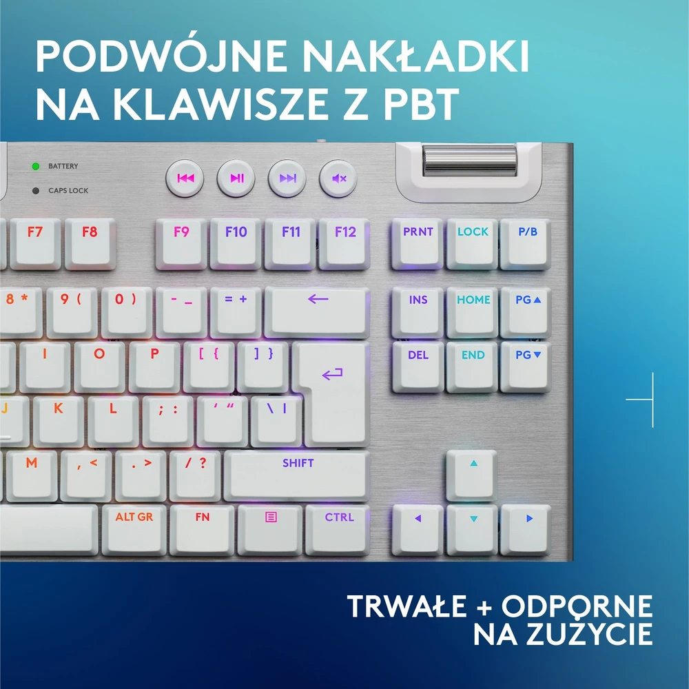 Klaviatūra žaidimams Logitech G915 X Logitech GL (sprężynujące) belaidė mechaninė su pašvietimu balta