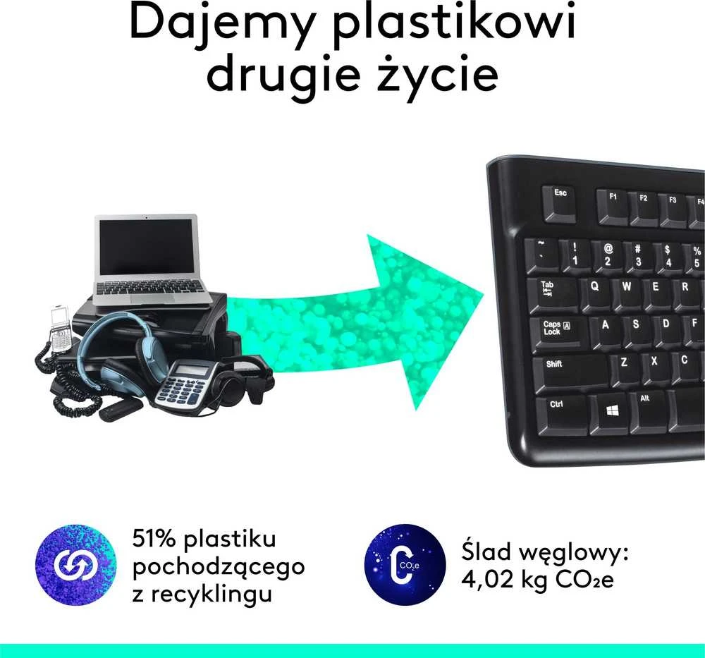 Logitech klaviatūra K120 su laidu, US išdėstymas