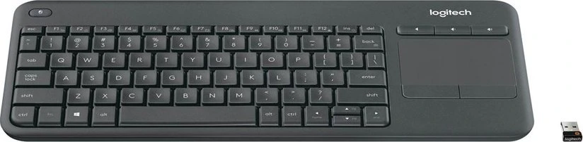 Logitech WIRELESS TOUCH Klaviatūra K400 - PLUS Juodas (CZECH)