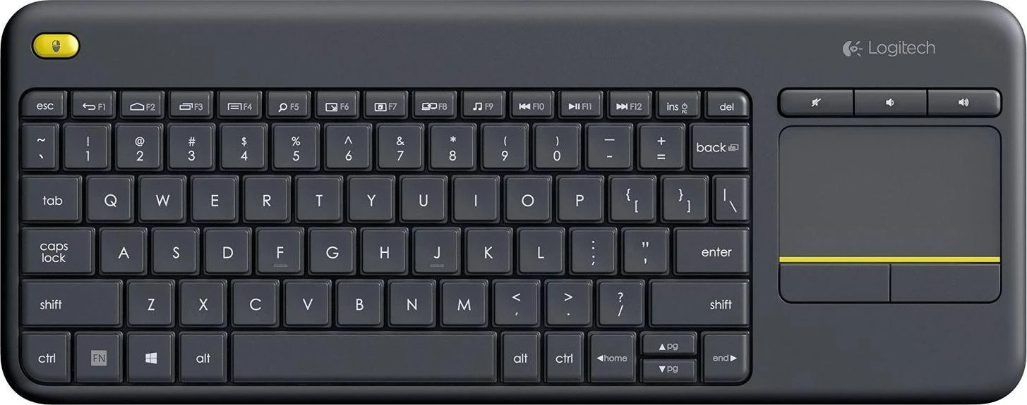 Logitech K400 Plus klaviatūra Radijo dažnio belaidė QWERTY Skandinaviškas Juoda