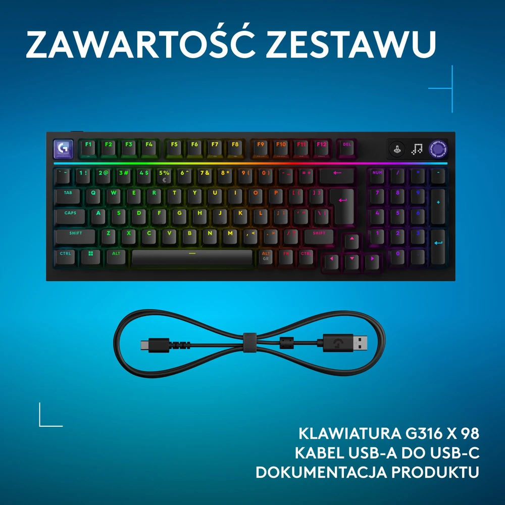 Klaviatūra žaidimai Logitech G316 X 98 laidinis mechaninis backlit juoda