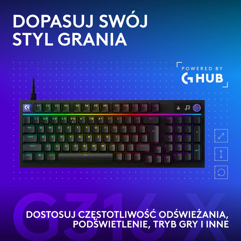 Klaviatūra žaidimai Logitech G316 X 98 laidinis mechaninis backlit juoda