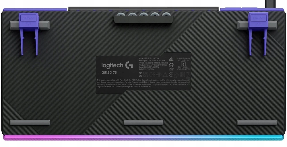 Klaviatūra žaidimams Logitech G512 X 75 przewodowa magnetyczno-mechaniczna podświetlana juoda