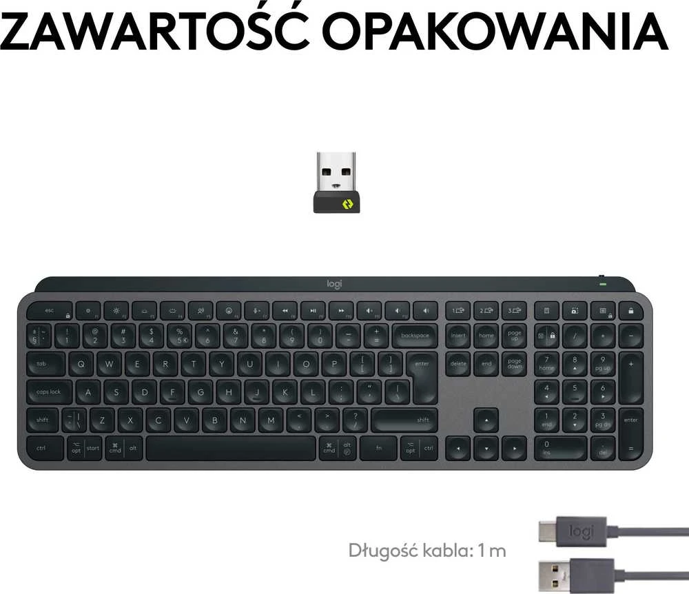 Belaidė klaviatūra Logitech MX Keys S, Išdėstymas: US (Qwerty)