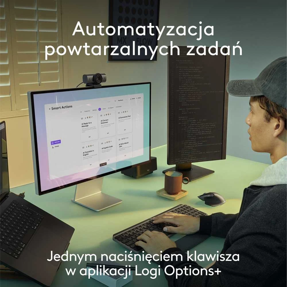 Belaidė klaviatūra „Logitech MX Keys S for Mac“, 100 % (pilno dydžio), grafito spalvos su foniniu apšvietimu