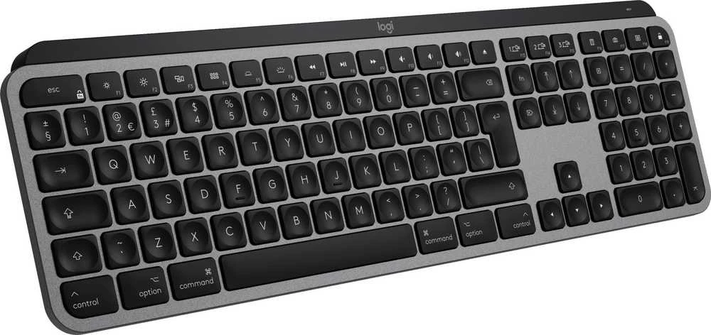 Belaidė klaviatūra „Logitech MX Keys S for Mac“, 100 % (pilno dydžio), grafito spalvos su foniniu apšvietimu