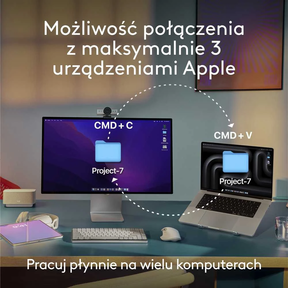 Klaviatūra Logitech MX Keys S for Mac belaidė 100% (full-size) su pašvietimu pilka