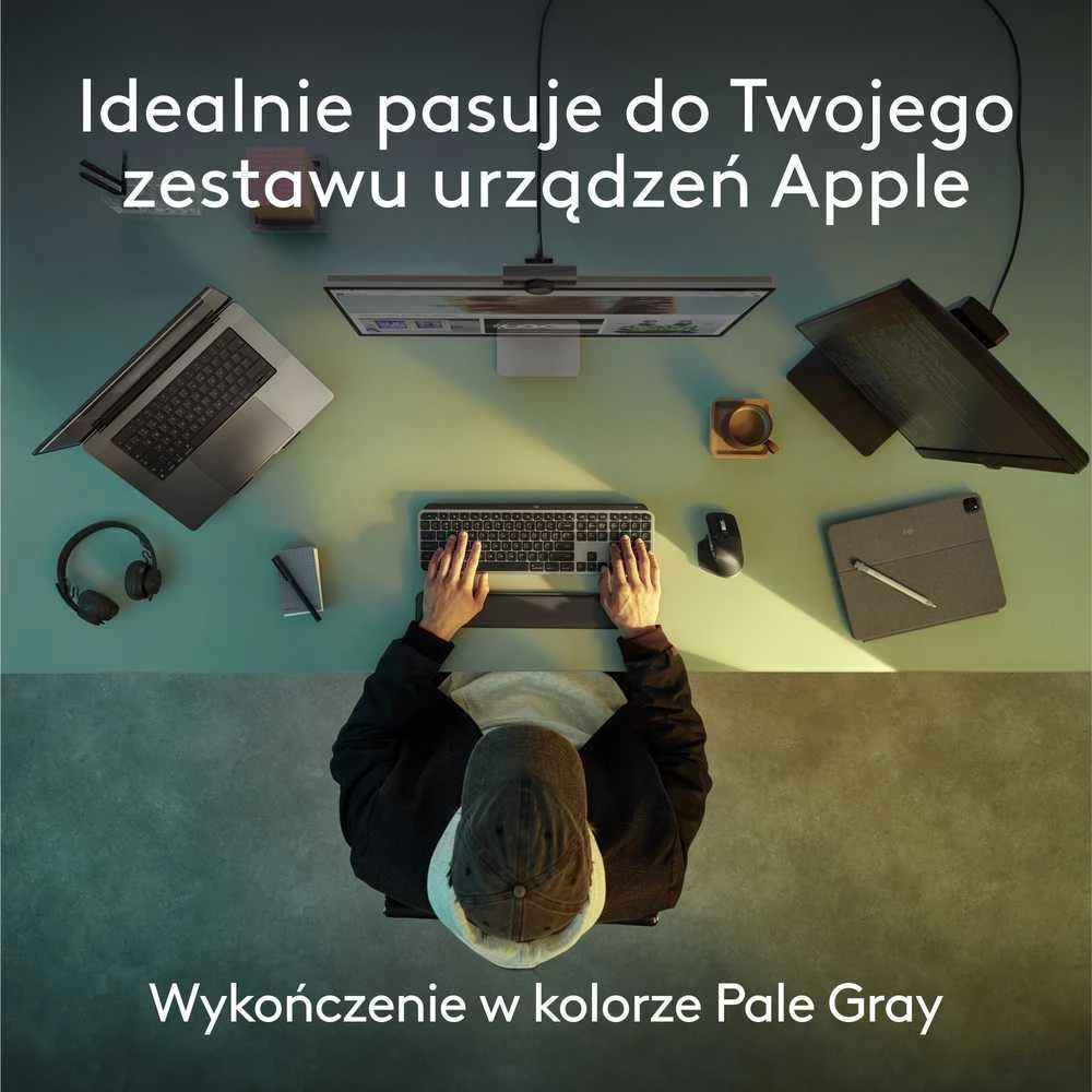 Klaviatūra Logitech MX Keys S for Mac belaidė 100% (full-size) su pašvietimu pilka