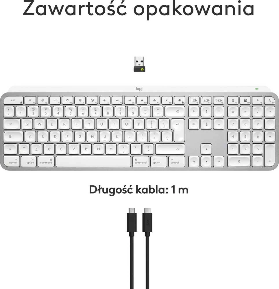 Klaviatūra Logitech MX Keys S for Mac belaidė 100% (full-size) su pašvietimu pilka