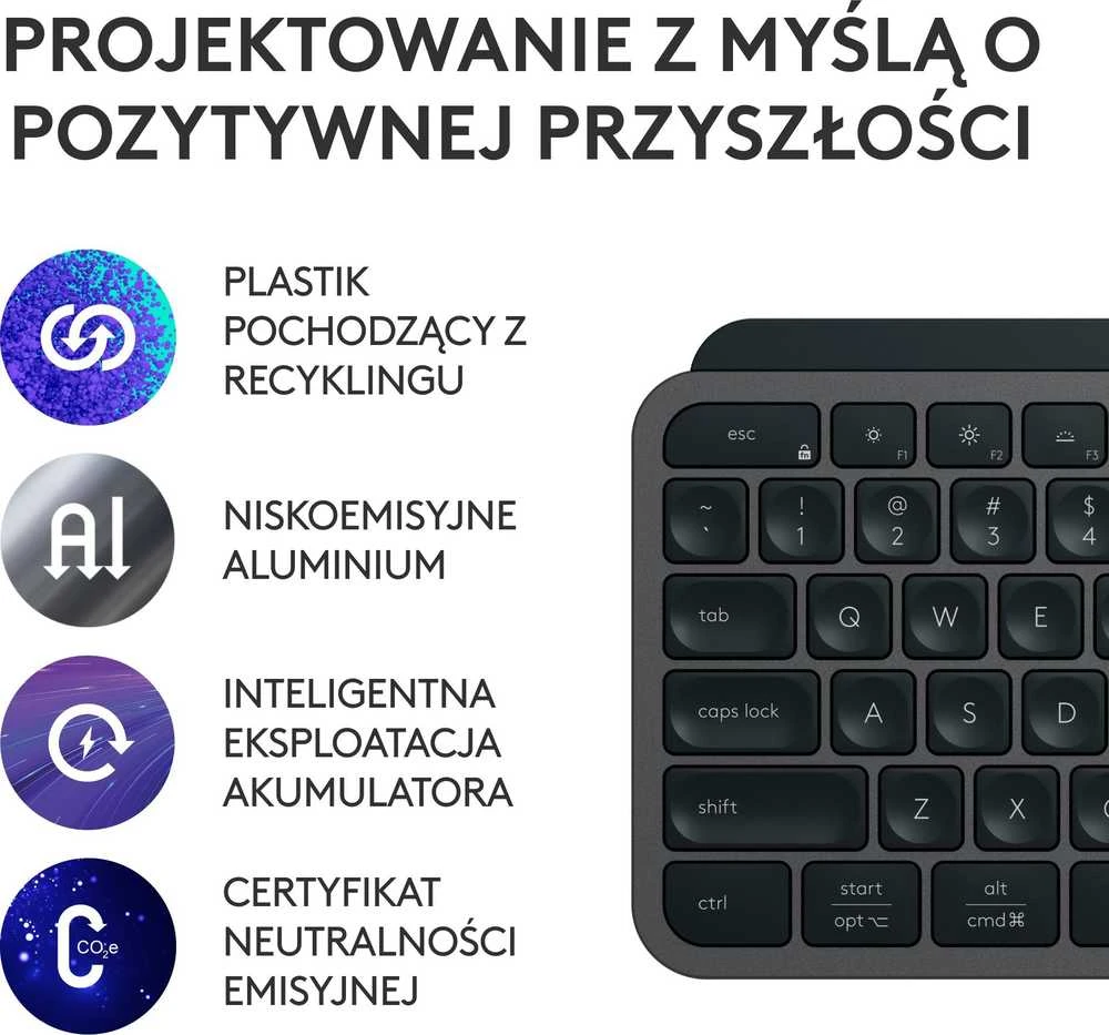 Belaidė šviečianti klaviatūra Logitech MX Keys S PLUS, Grafito spalvos su atrama delnams