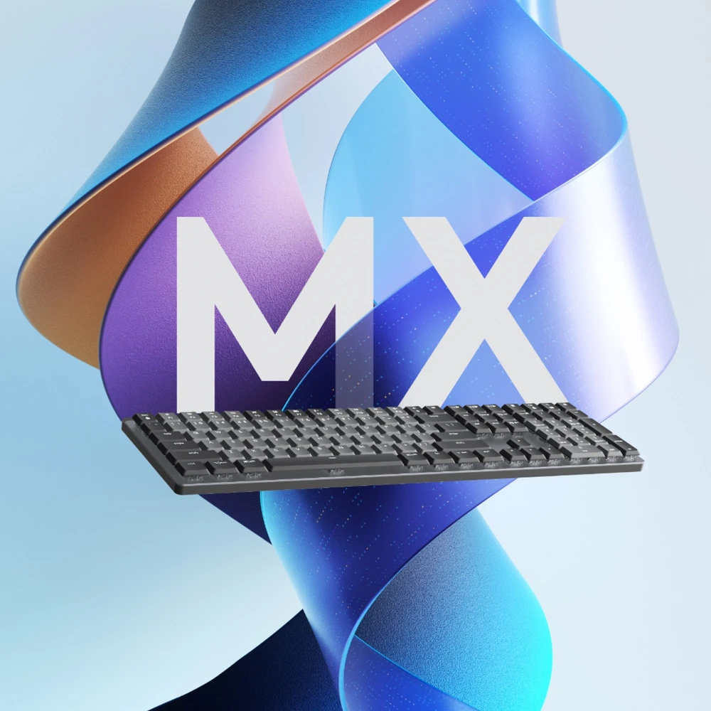 Belaidė klaviatūra Logitech MX MECHANICAL, išdėstymas: Šveicarų (Qwertz),"Tactile Quiet", pilkos spalvos