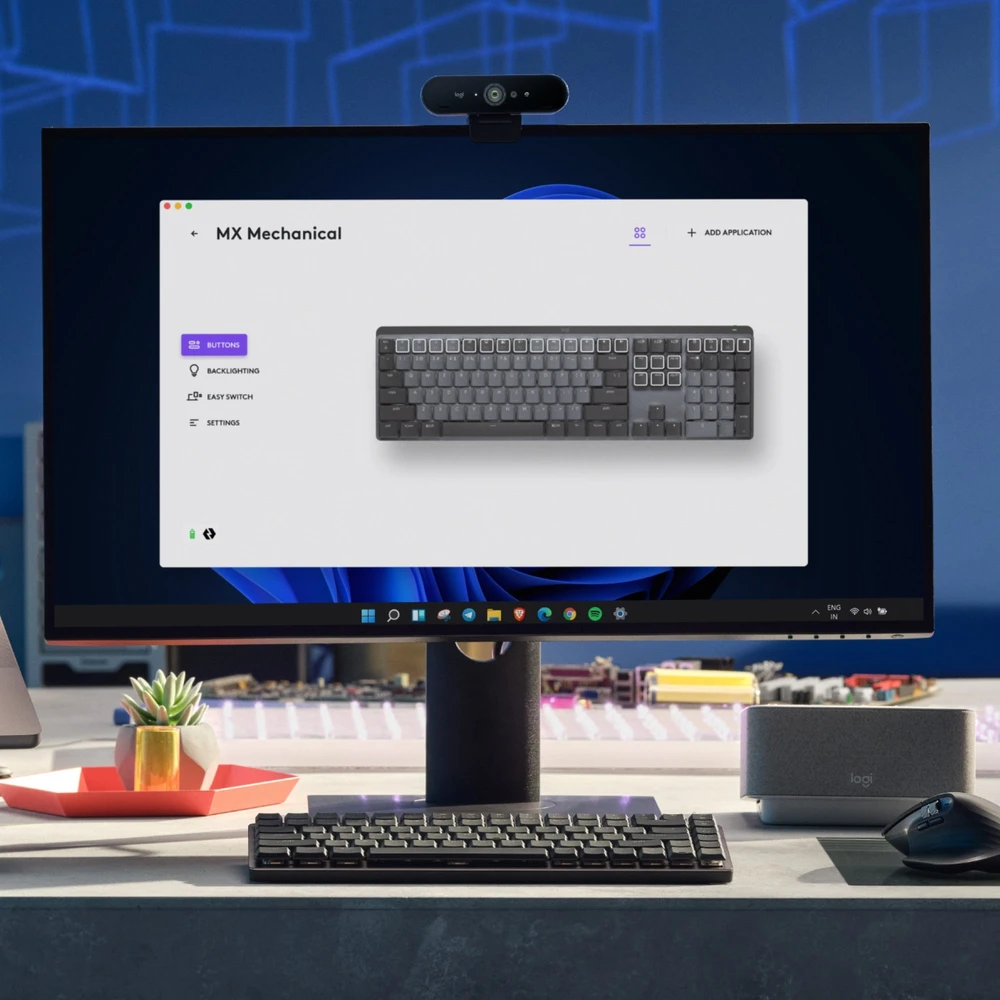 Belaidė klaviatūra Logitech MX MECHANICAL, išdėstymas: Šveicarų (Qwertz),"Tactile Quiet", pilkos spalvos
