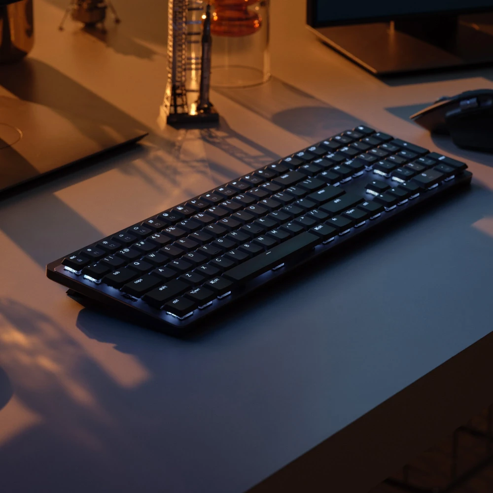 Belaidė klaviatūra Logitech MX MECHANICAL, išdėstymas: Šveicarų (Qwertz),"Tactile Quiet", pilkos spalvos