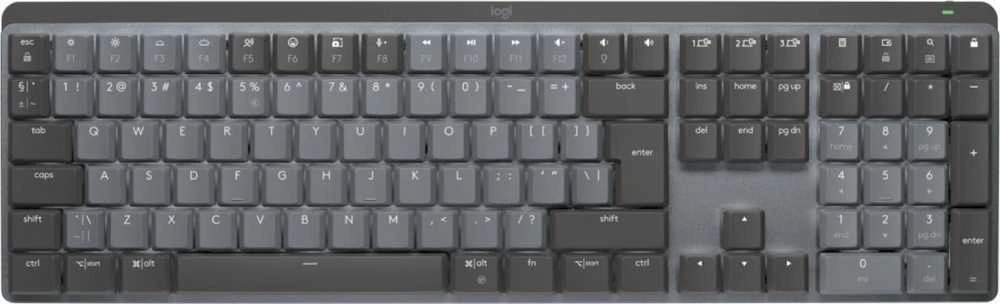 Belaidė klaviatūra Logitech MX MECHANICAL, išdėstymas: UK (Qwerty), "Tactile Quiet", pilkos spalvos