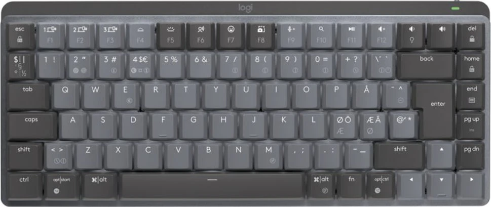 LOGITECH MX Mechaninė Mini Bluetooth Klaviatūra su pašvietimu - GRAPHITE - NORDIC - TACTILE