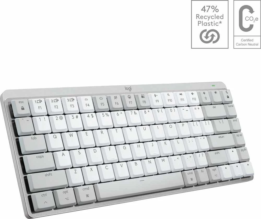 „LOGITECH MX Mechaninė Mini“, skirta MAC „Bluetooth“ apšviesta klaviatūra – PALE Pilkas – US INT'L – TACTILE