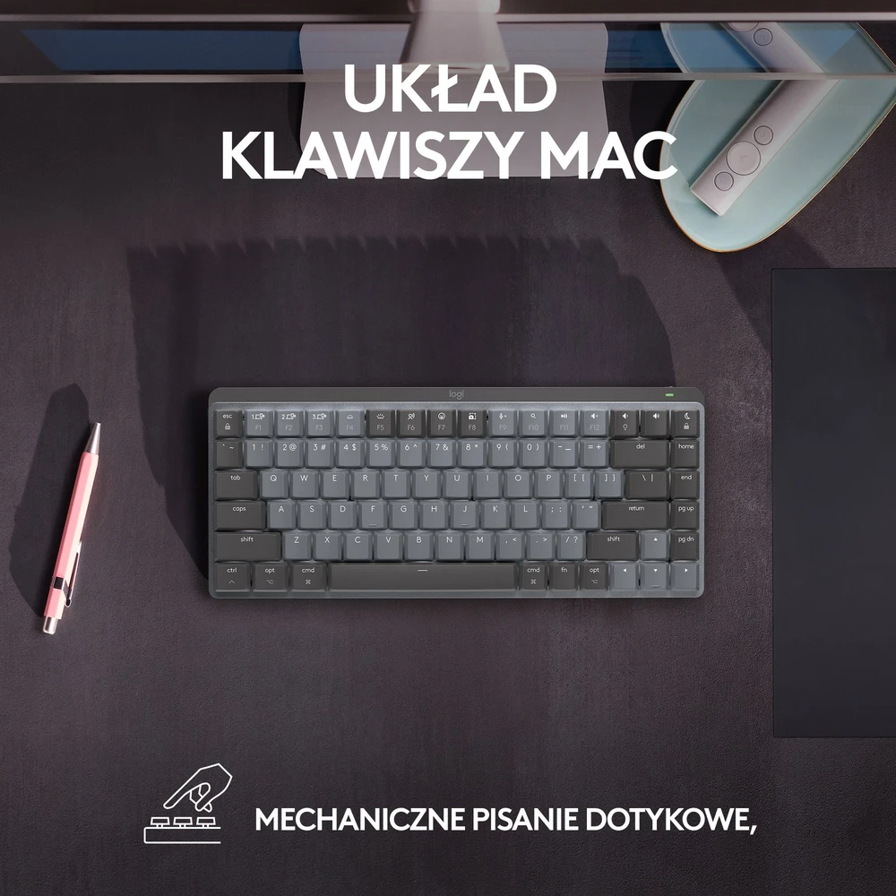 LOGITECH MX MECHANICAL MINI Belaidė minimalistinė klaviatūra su apšvietimu, Grafito spalvos, (US), Tactile Quiet
