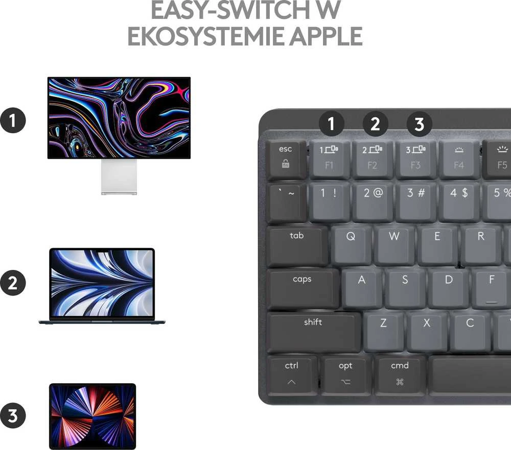 Klaviatūra Logitech MX Mechaninė Mini for Mac/ belaidė/ grafitas/ US