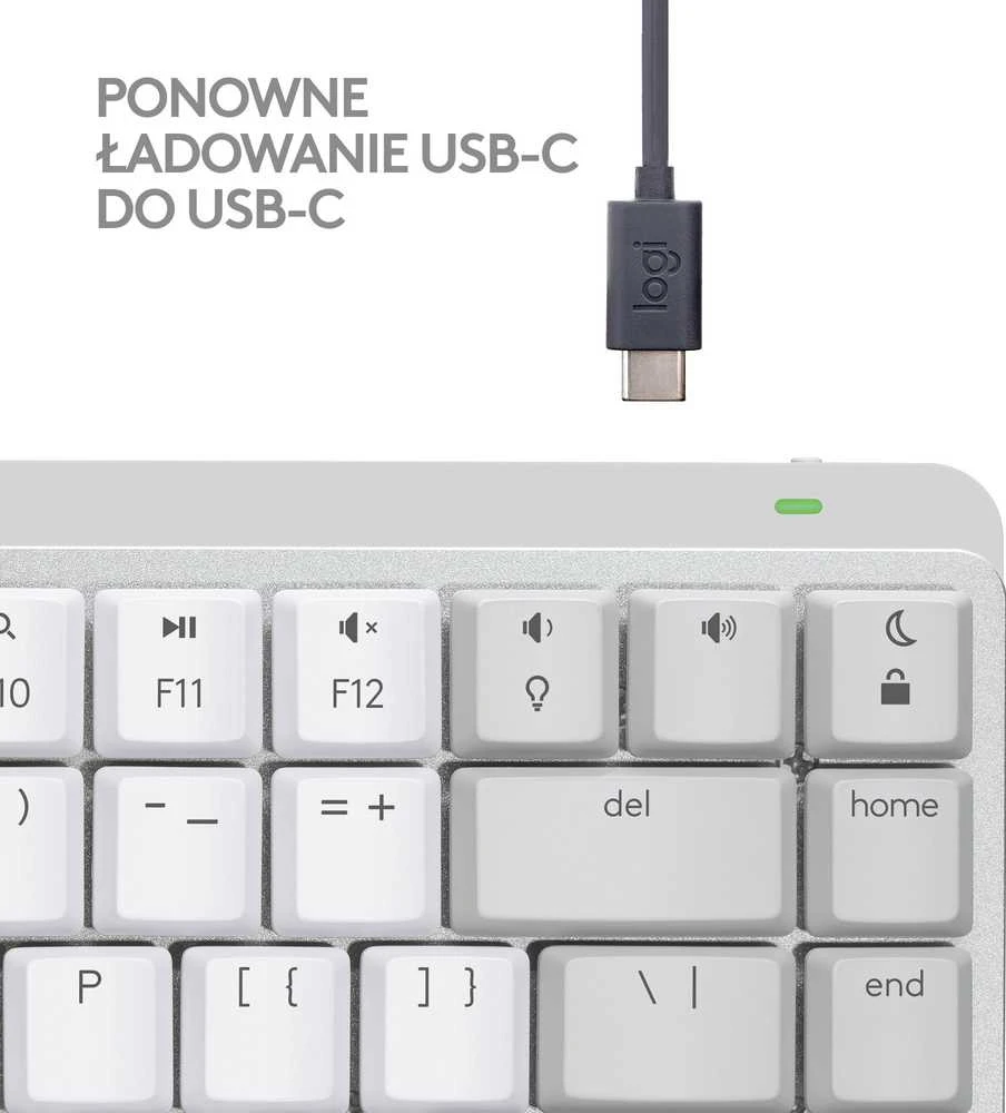 „LOGITECH MX Mechaninė Mini“, skirta MAC „Bluetooth“ apšviesta klaviatūra – PALE Pilkas – US INT'L – TACTILE