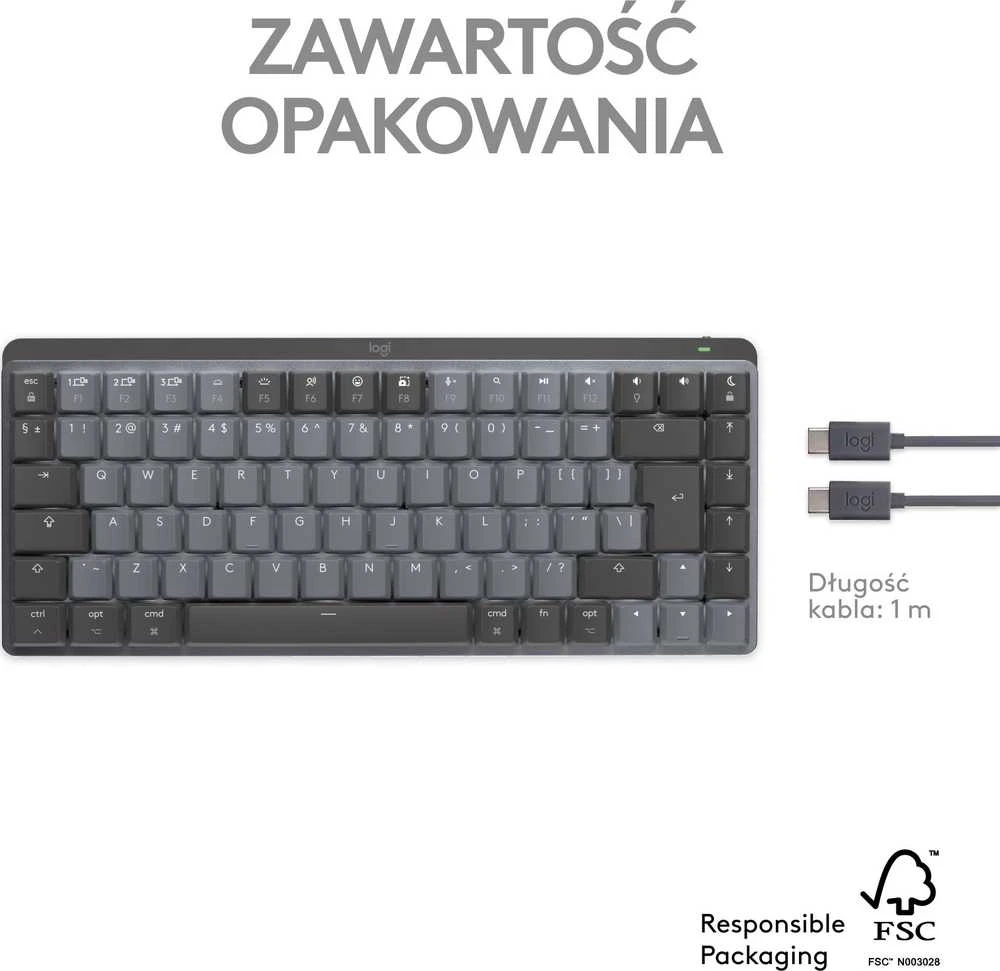 Klaviatūra Logitech MX Mechaninė Mini for Mac/ belaidė/ grafitas/ US