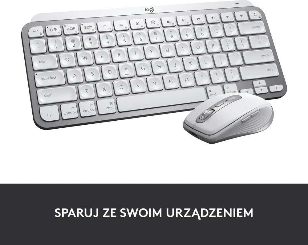 Belaidė klaviatūra Logitech MX Keys Mini skirta Mac, Blyškiai pilkos spalvos (US)