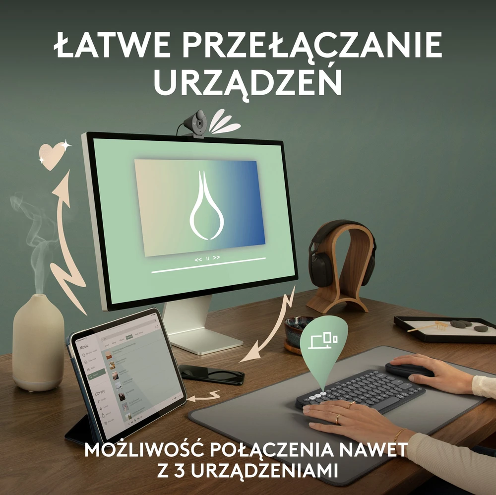 LOGITECH K380S Bluetooth klaviatūra - TONAL GRAPHITE - JAV TARPTAUTINĖ