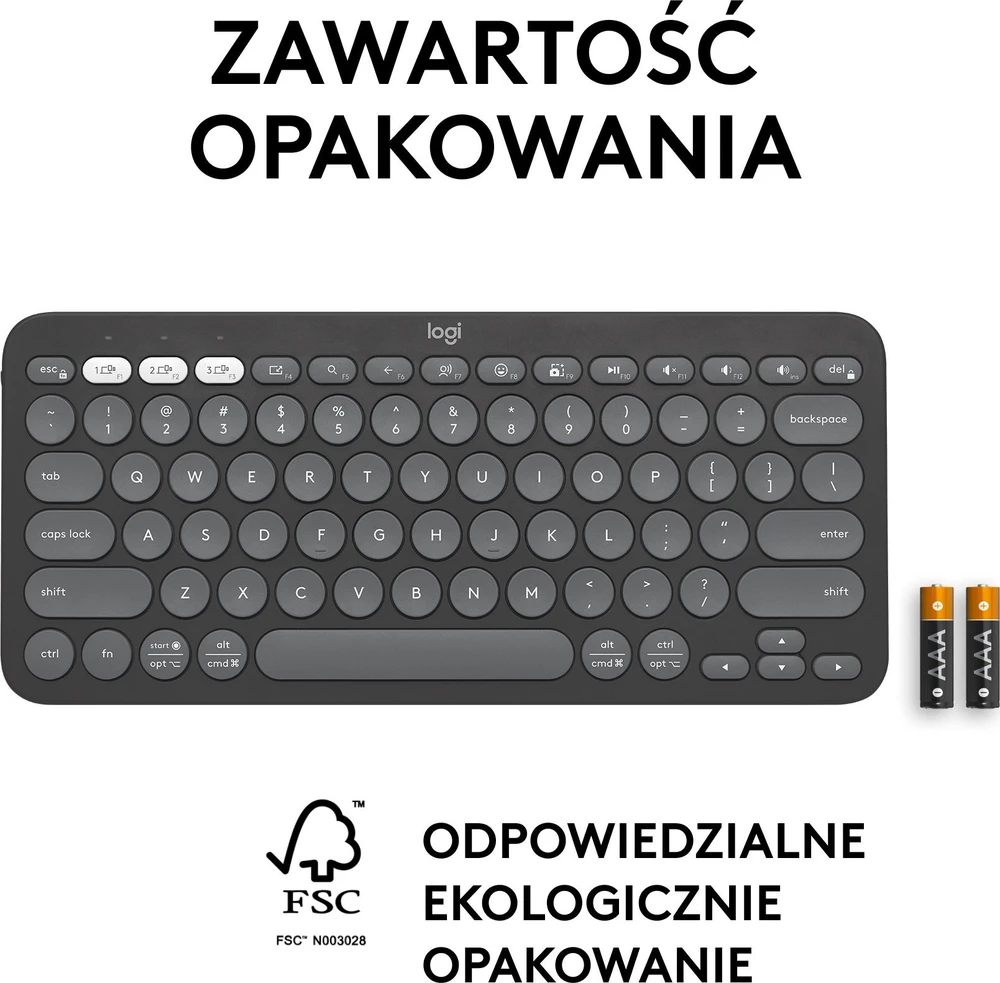 LOGITECH K380S Bluetooth klaviatūra - TONAL GRAPHITE - JAV TARPTAUTINĖ