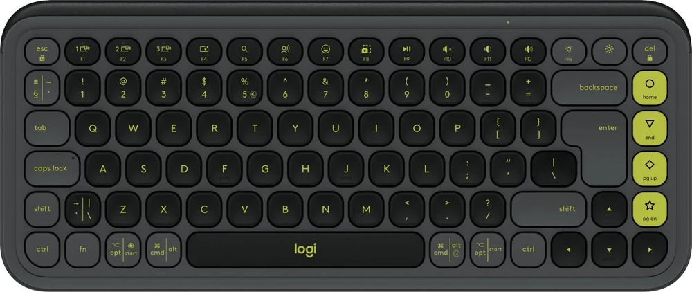 Belaidė klaviatūra Logitech POP Icon Keys, JAV anglų k., Bluetooth, Grafito ir žalios spalvos (920-013071)