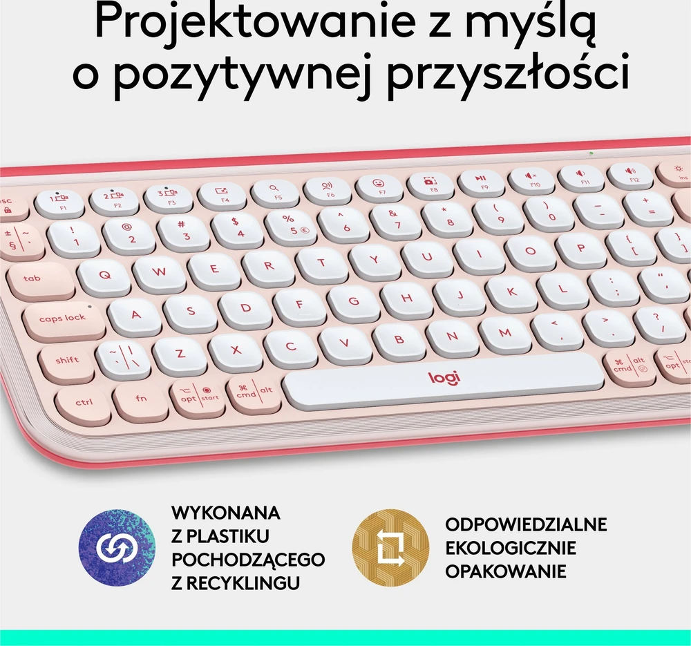 Klaviatūra LOGITECH POP Piktogramos klavišai – ROSE – JAV INT'L – BT – INTNL-973
