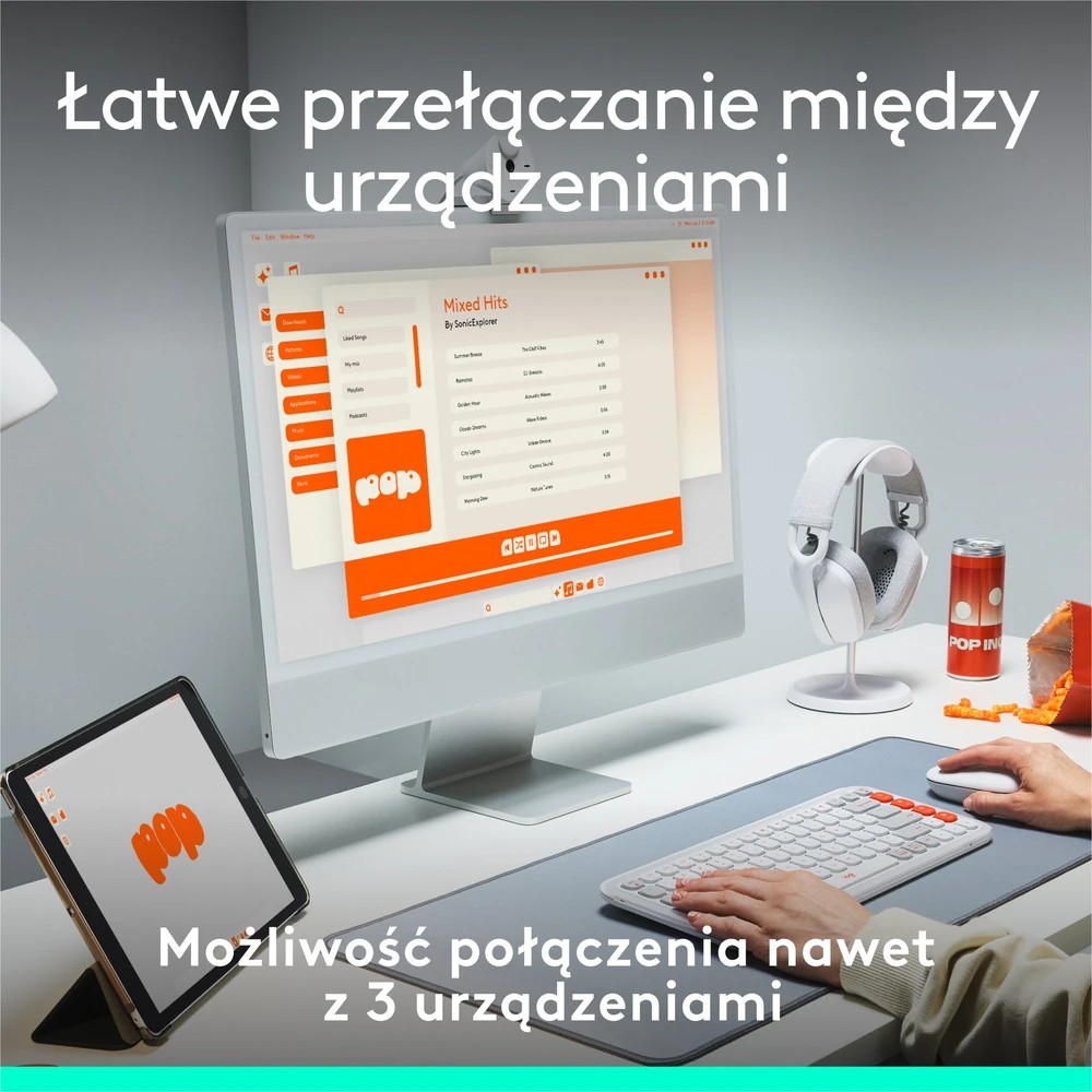Klaviatūra LOGITECH POP Piktogramos klavišai – ROSE – JAV INT'L – BT – INTNL-973
