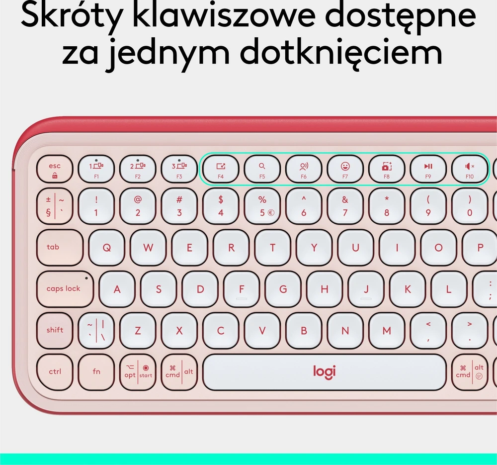 Klaviatūra LOGITECH POP Piktogramos klavišai – ROSE – JAV INT'L – BT – INTNL-973
