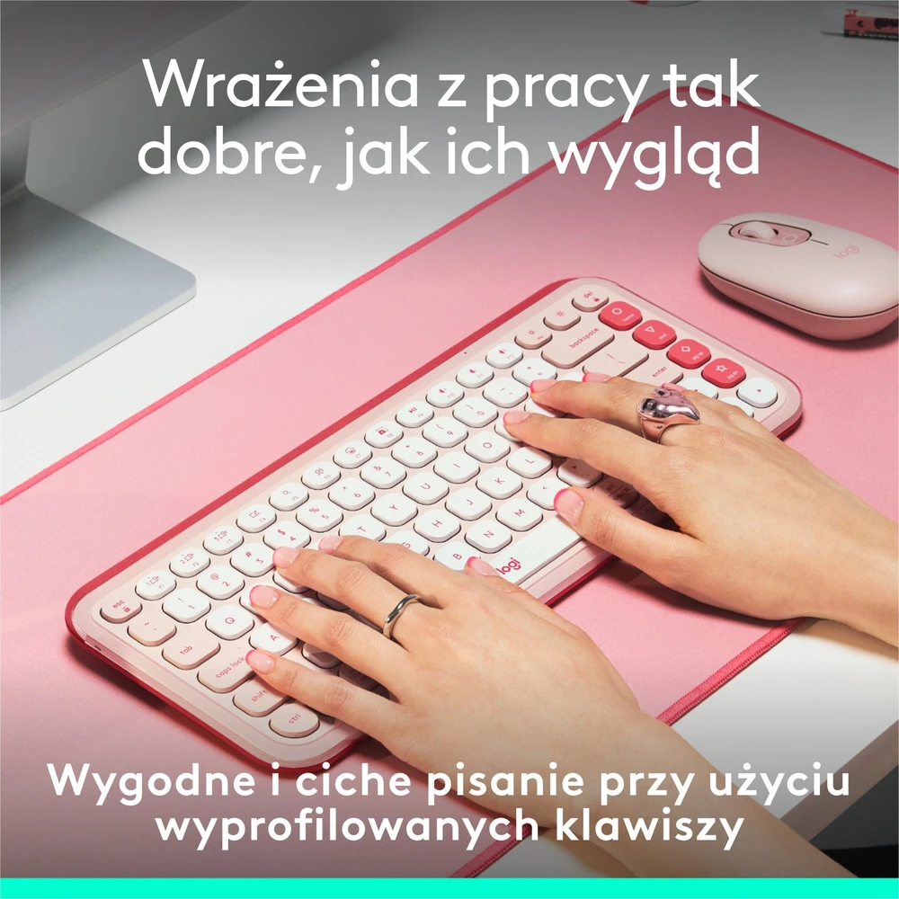 Klaviatūra LOGITECH POP Piktogramos klavišai – ROSE – JAV INT'L – BT – INTNL-973