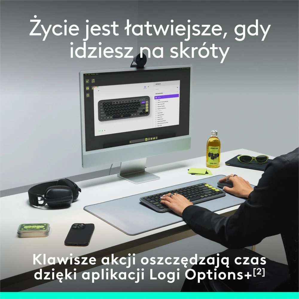 Klaviatūra LOGITECH POP Piktogramų klavišai – ALYVINĖ – JAV INT'L – BT – INTNL-973