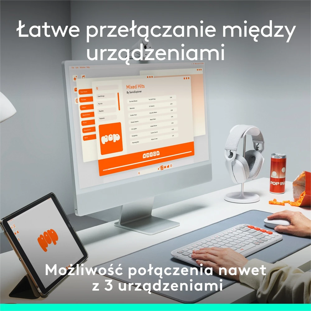 Klaviatūra LOGITECH POP Piktogramų klavišai – ALYVINĖ – JAV INT'L – BT – INTNL-973