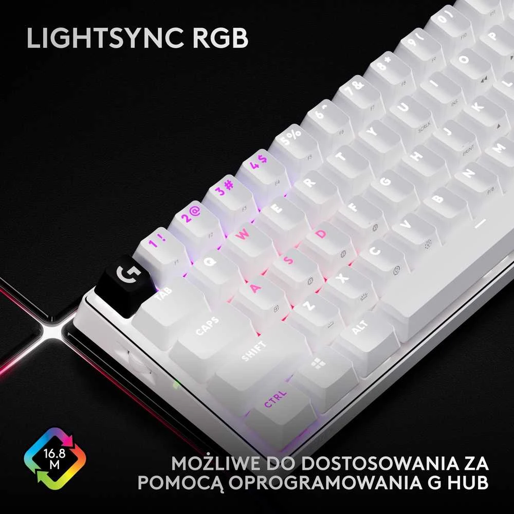 Logitech G PRO X 60 Wireless - US INT'L išdėstymas - GX Optical Tactile Switches - Baltas (Balta) Optinė Belaidė Žaidimų Klaviatūra