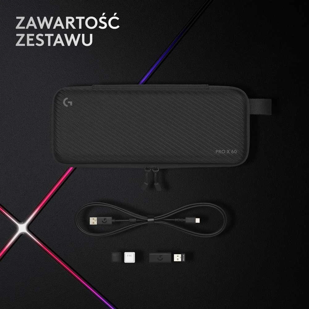 Logitech G PRO X 60 Wireless - US INT'L išdėstymas - GX Optical Tactile Switches - Baltas (Balta) Optinė Belaidė Žaidimų Klaviatūra