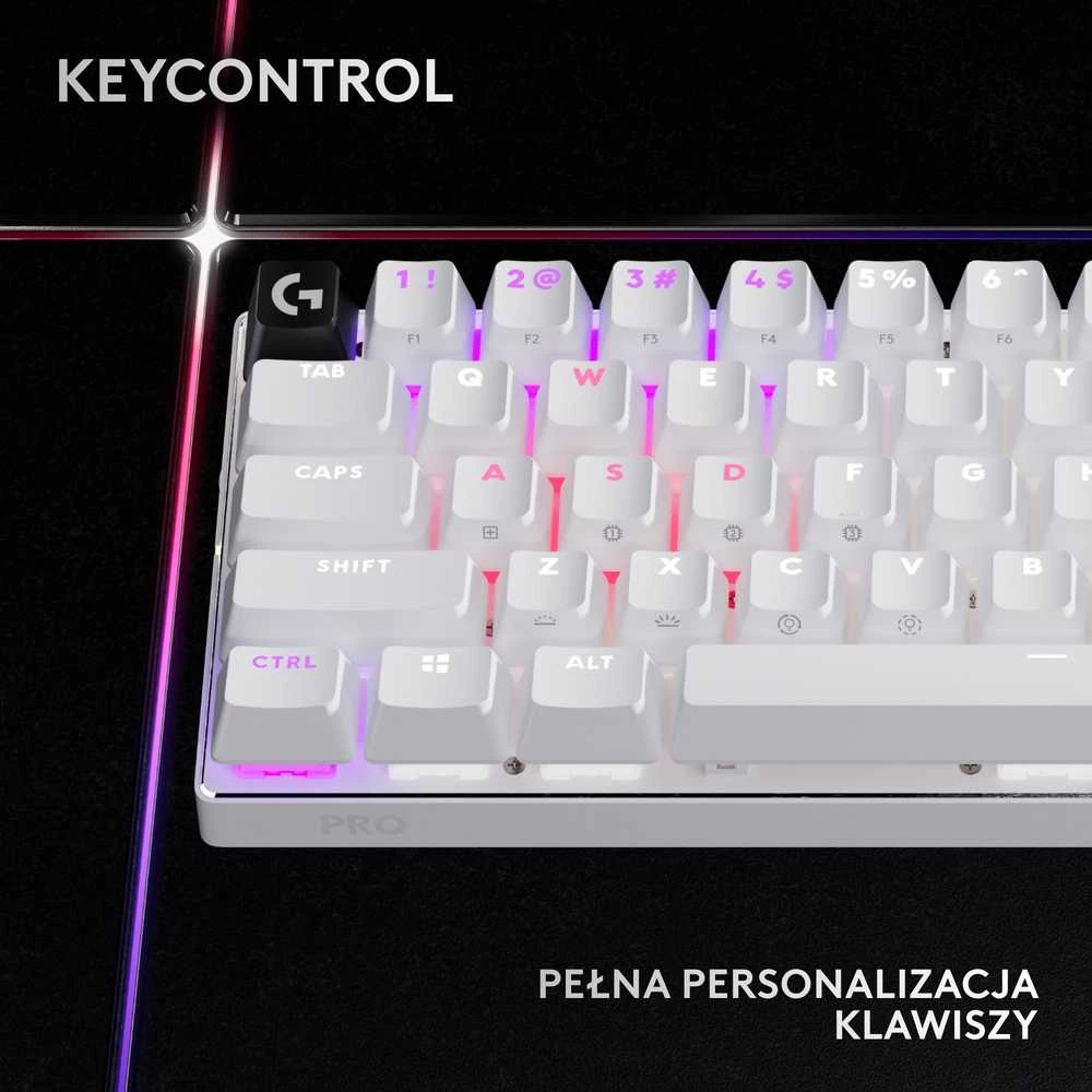 Logitech G PRO X 60 Wireless - US INT'L išdėstymas - GX Optical Tactile Switches - Baltas (Balta) Optinė Belaidė Žaidimų Klaviatūra