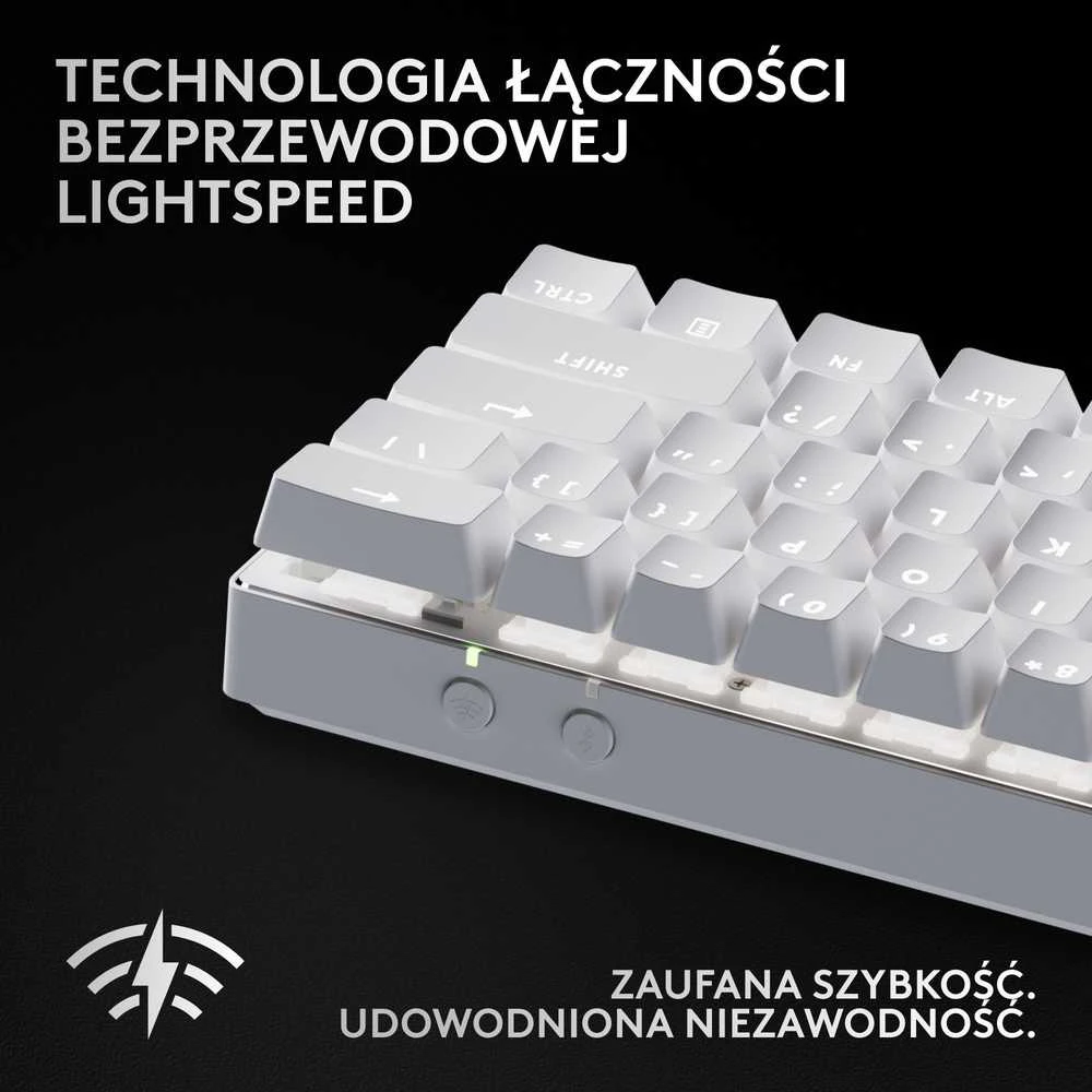 Logitech G PRO X 60 Wireless - US INT'L išdėstymas - GX Optical Tactile Switches - Baltas (Balta) Optinė Belaidė Žaidimų Klaviatūra