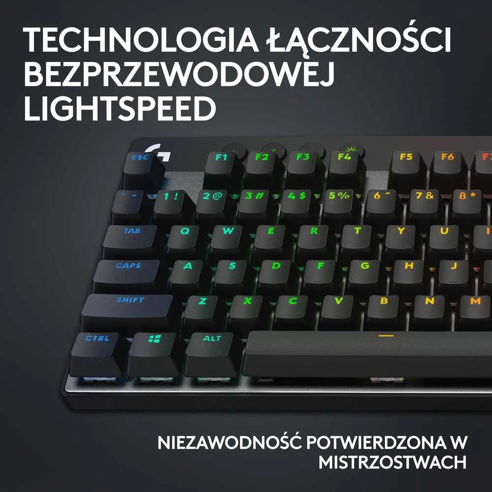 Žaidimų klaviatūra Logitech G Pro X TKL Lightspeed, US išdėstymas, Juodos spalvos
