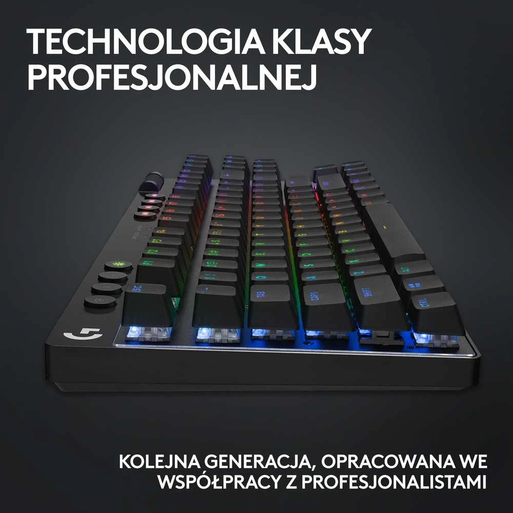 Žaidimų klaviatūra Logitech G Pro X TKL Lightspeed, US išdėstymas, Juodos spalvos