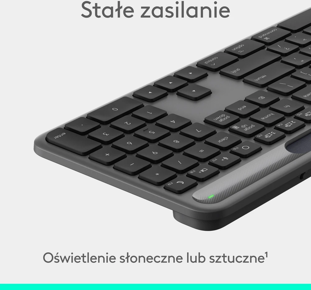 Belaidė klaviatūra Logitech Signature Slim Solar+ K980s, grafito spalvos, 920-013764