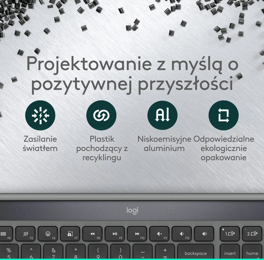 Belaidė klaviatūra Logitech Signature Slim Solar+ K980s, grafito spalvos, 920-013764