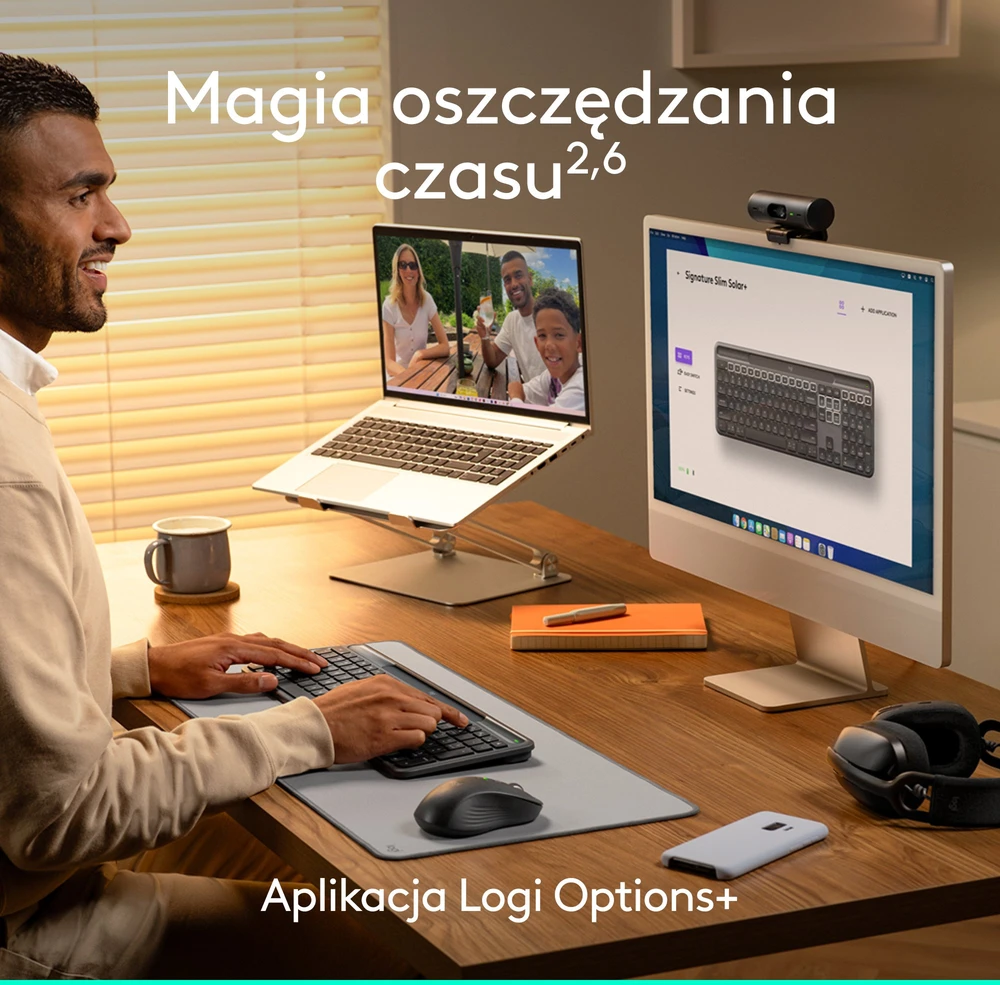 Belaidė klaviatūra Logitech Signature Slim Solar+ K980s, grafito spalvos, 920-013764