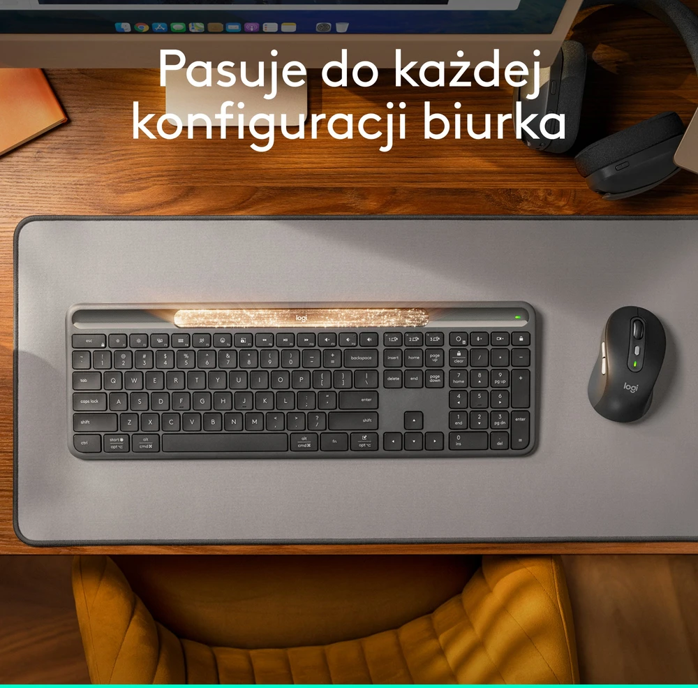 Belaidė klaviatūra Logitech Signature Slim Solar+ K980s, grafito spalvos, 920-013764