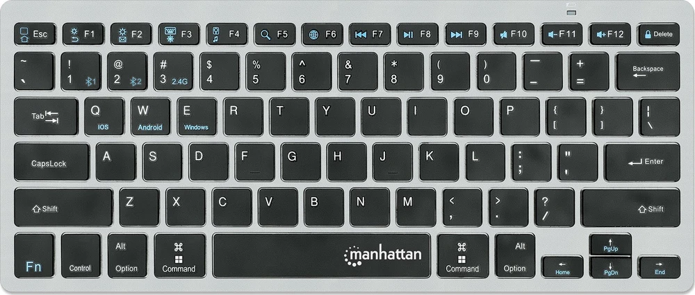 Klaviatūra MANHATTAN Slim Funktastatur anthrazit Bluetooth 3.0/2.4GHz