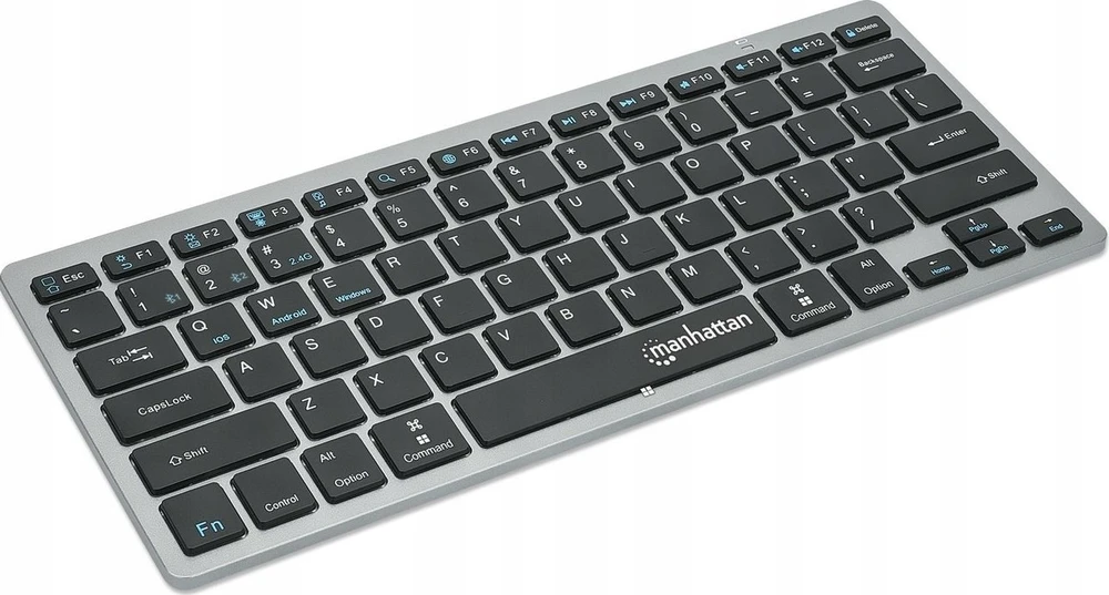 Klaviatūra MANHATTAN Slim Funktastatur anthrazit Bluetooth 3.0/2.4GHz